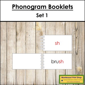 Ensemble de livrets de phonogrammes 1 - langue Montessori - matériaux Montessori imprimables - téléchargement numérique