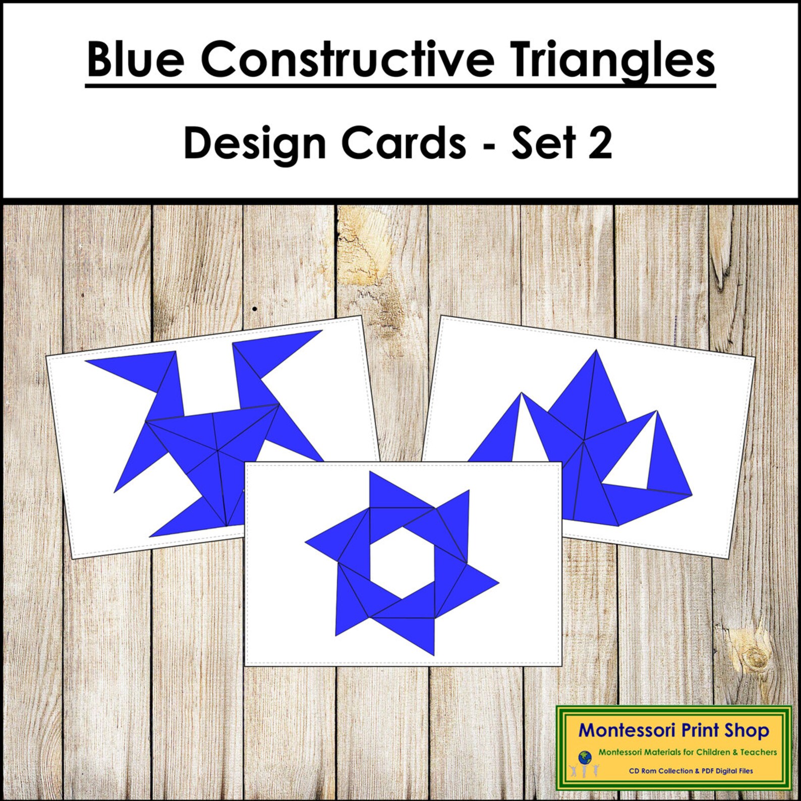 Blue Constructive Triangles Design Cards [set 2] - Montessori Geometry ...