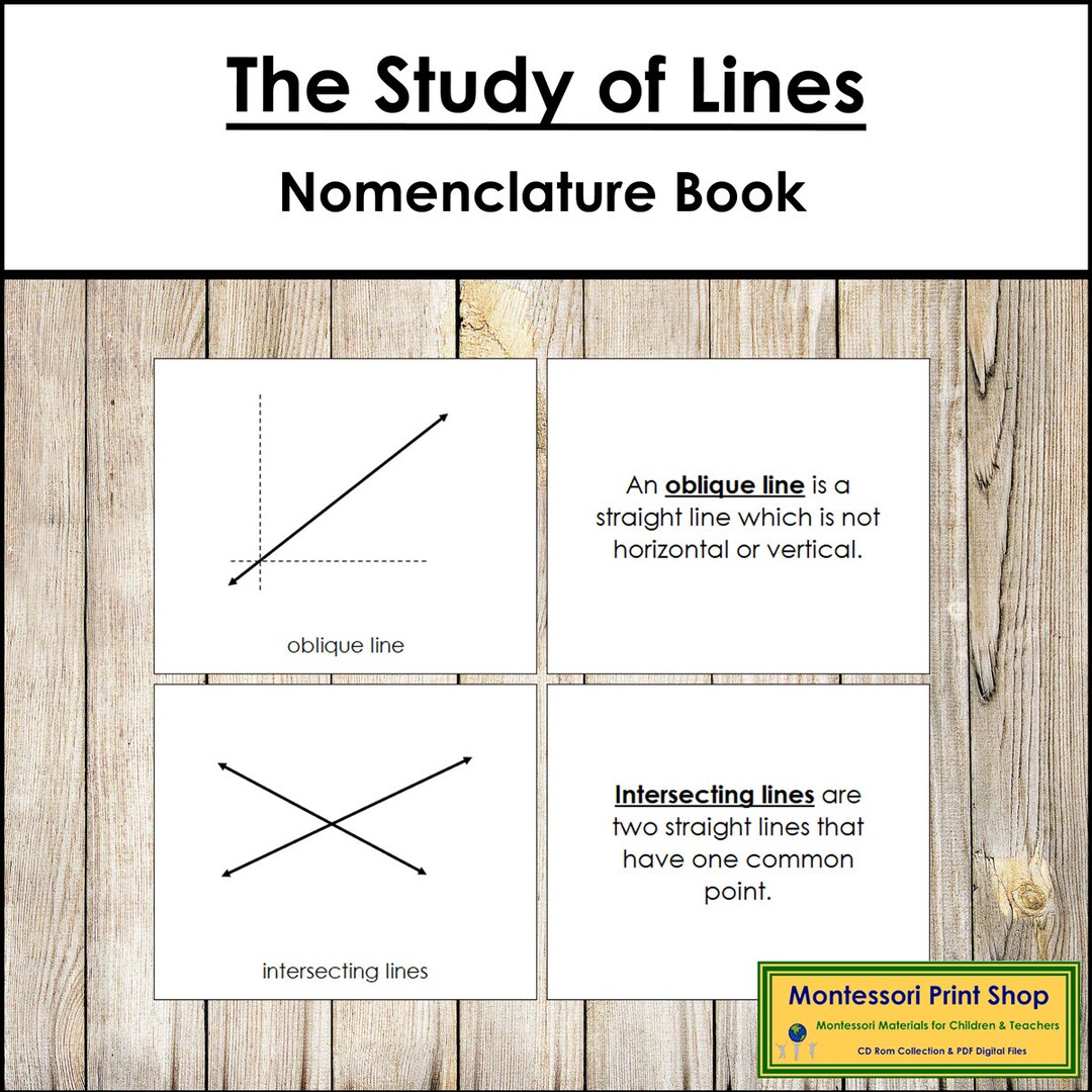 The Study of Lines Nomenclature Book - Geometry - Printable Montessori ...