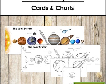 The Solar System Charts & Cards - Printable Montessori Nomenclature - Science - Digital Download