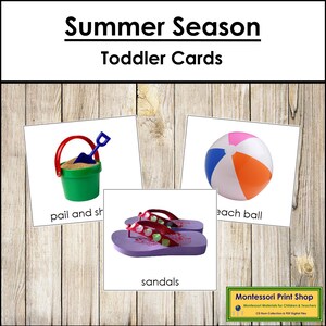 Schede estive - Materiali Montessori stampabili per bambini piccoli - Download digitale