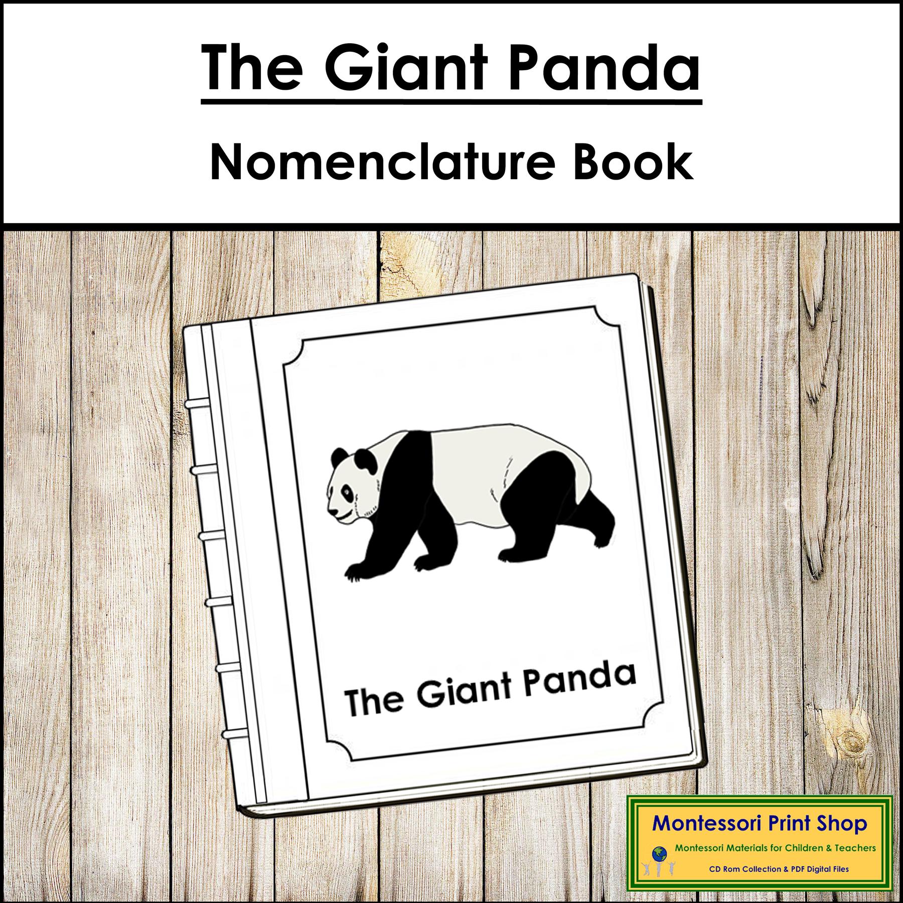 Parts of a Giant Panda Nomenclature Book - Montessori Zoology