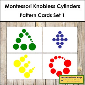 Knobless Cylinder Pattern Cards (Set 1) - Montessori Sensorial - Printable Montessori Cards - Digital Download