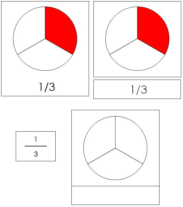 Fraction Cards Math Materials Printable Montessori Cards - Etsy
