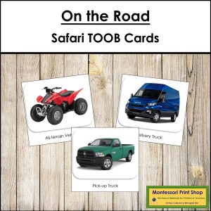 On The Road Safari TOOB Cards - Printable Montessori Cards - Digital Download
