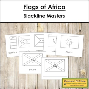 Flags of Africa [blackline masters] - Montessori Geography (Digital Download)
