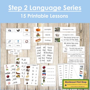 Bundle de la série de langages phonétiques de l'étape 2 (PHOTOS) - Langue principale - Cartes Montessori imprimables - Téléchargement numérique