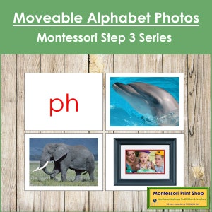 Step 3 Series Montessori Moveable Alphabet Photos - Primary Language - Printable Montessori Cards - Digital Download