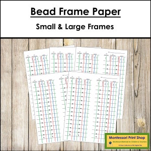 Bead Frame Paper (groß & klein) - Druckbare Montessori Materialien - Digitaler Download