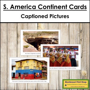 Carte del continente sudamericano - Geografia Montessori - Carte Montessori stampabili - Download digitale