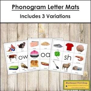 Phonogramm Buchstaben Matten - Montessori Sprache - Druckbare Montessori Materialien - Digitaler Download