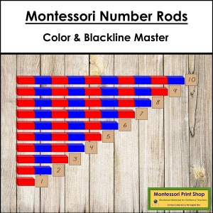 Tableau de contrôle des barres numériques et maîtres de la ligne noire - activité sensorielle Montessori - cartes Montessori imprimables - téléchargement numérique