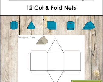 Three-Dimensional Shapes - Cut & Fold Nets - Geometry - Printable Montessori Materials - Digital Download