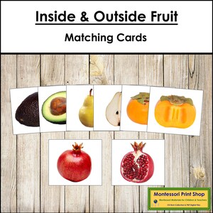 Fruit : cartes assorties à l'intérieur et à l'extérieur - enfants d'âge préscolaire - cartes Montessori imprimables - téléchargement numérique