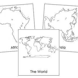Continents of the World 3-part Cards - Montessori Geography - Printable ...