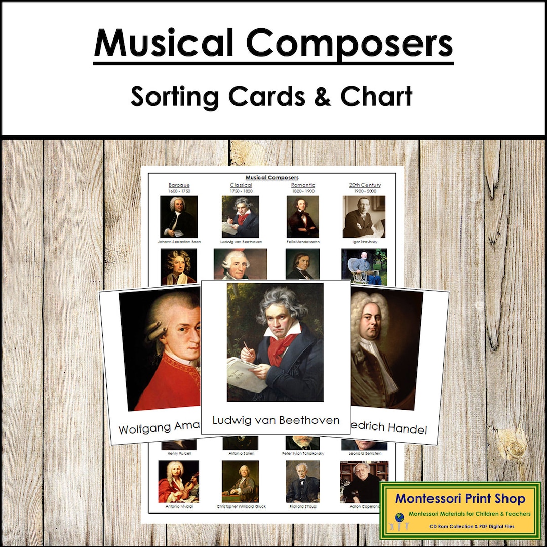 Musical Composers Sorting Cards & Control Chart - Montessori Music ...