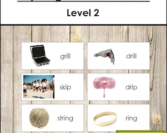 Rhyming Words & Pictures Level 2 - Montessori Language - Printable Montessori Materials - Digital Download