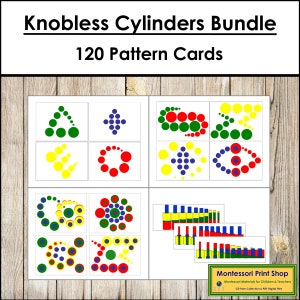 Bundle de cartes modèle Montessori cylindres - activités sensorielles Montessori - cartes Montessori imprimables - téléchargement numérique
