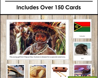Australia/Oceania Continent Bundle - Geography - Printable Montessori Cards - Digital Download