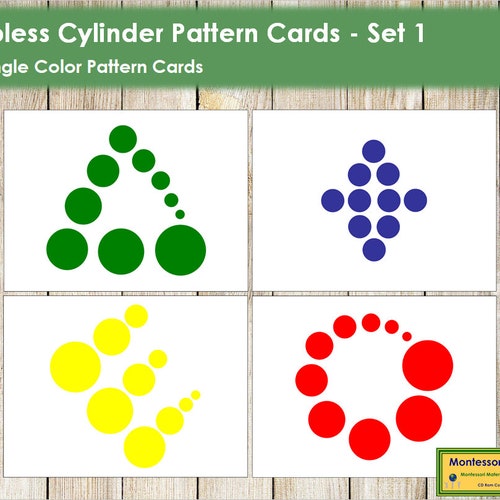 Montessori Knobless Cylinders Pattern Cards Bundle - Etsy Canada