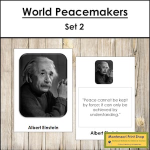 World Peacemakers (lot de 2) - table de paix Montessori - cartes Montessori imprimables - téléchargement numérique