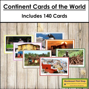 Continent Cards of the World Bundle (farbunterlegt) - Geographie - Druckbare Montessori Karten - Digitaler Download
