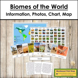 Biomi del mondo - Schede Montessori stampabili - Download digitale