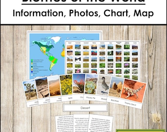 Biomes of the World - Printable Montessori Cards - Digital Download