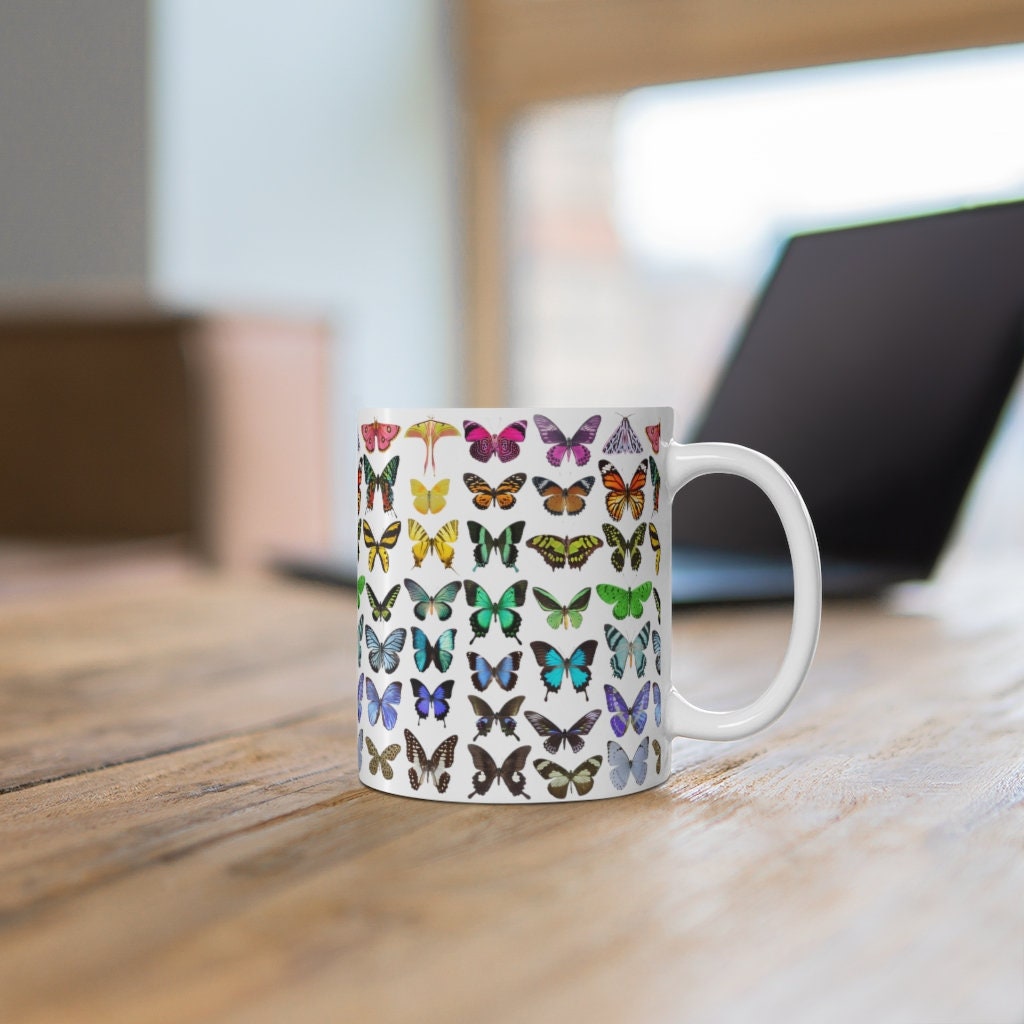 11oz Butterfly Mug Butterfly Coffee Mug Butterfly Cup Moth Mug Etsy