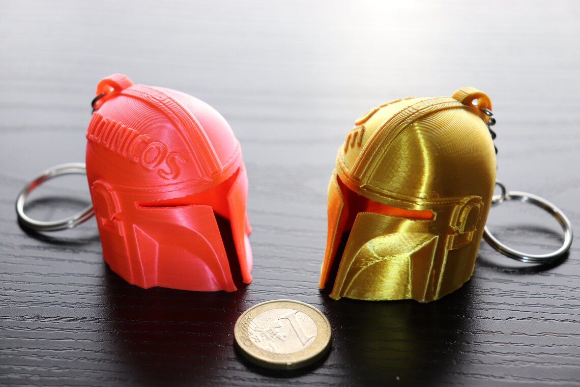 Mandalorian Helmet Keychain 2 Pieces Personalized Miniature Etsy