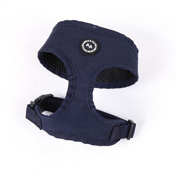 Pure Cotton Dog Harness Full Sizes Vest Pet Harness For Everyday Walking Colorful Navy Color