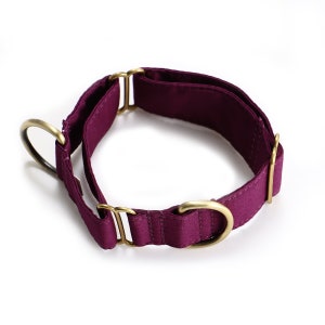 Martingale Dog Collar Premium Comfort Organic Cotton Adjustable Martingale Puppy Collar Wine Color
