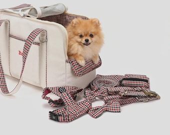 Personalized Dog Carrier Bag-Custom Pet Handbag-Shoulder Carry Puppy Bag-Dog Travel Bag-Inspired Gift for Dog Lovers-Shepherd Two Tone