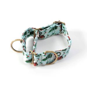 Martingale Dog Collar Premium Comfort Organic Cotton Adjustable Martingale Puppy Collar Santa Claus Color