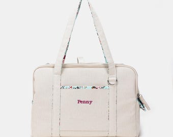 Sac de transport personnalisé pour chien - Sac à main personnalisé pour animal de compagnie - Sac de transport pour chiot - Sac de voyage pour chien - Cadeau inspiré pour les amoureux des chiens - Bouquet bleu