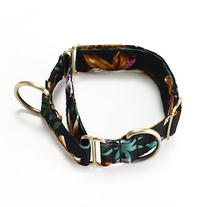 Martingale Dog Collar Premium Comfort Organic Cotton Adjustable Martingale Puppy Collar Tropical Night Color