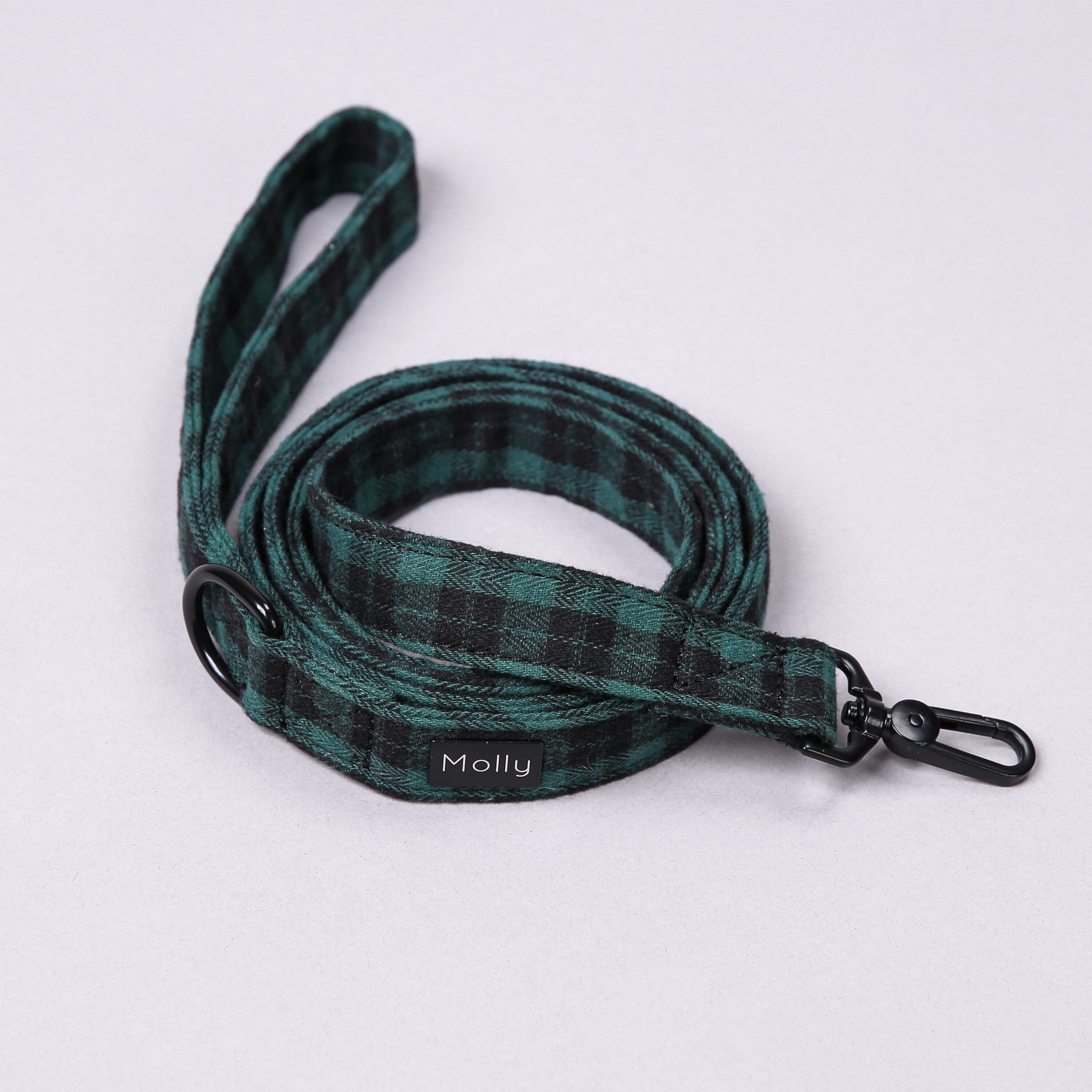 Dog Leash Organic Cotton Hand Crafted 6ft Black Hardware With Poop Bag Ring Practical Pet Walking Essential Black Watch Army Etsy Canada
