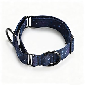 Martingale Dog Collar Premium Comfort Organic Cotton Adjustable Martingale Puppy Collar Galaxy Stars Color