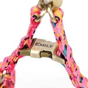 Engraved Step In Dog Harness Organic Cotton Full Sizes Personalized Pet Harness Name Address Number For Everyday Walking Zebra Color