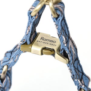 Engraved Step In Dog Harness Organic Cotton Full Sizes Personalized Pet Harness Name Address Number For Everyday Walking Lumber Jack