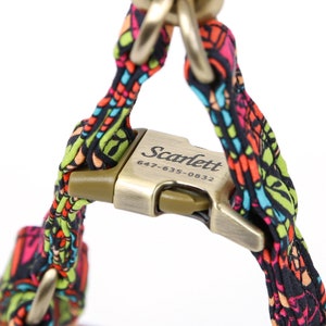 Engraved Step In Dog Harness Organic Cotton Full Sizes Personalized Pet Harness Name Address Number For Everyday Walking African Color