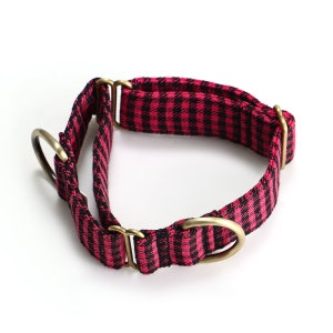Martingale Dog Collar Premium Comfort Organic Cotton Adjustable Martingale Puppy Collar Shepherd Fuschia Color