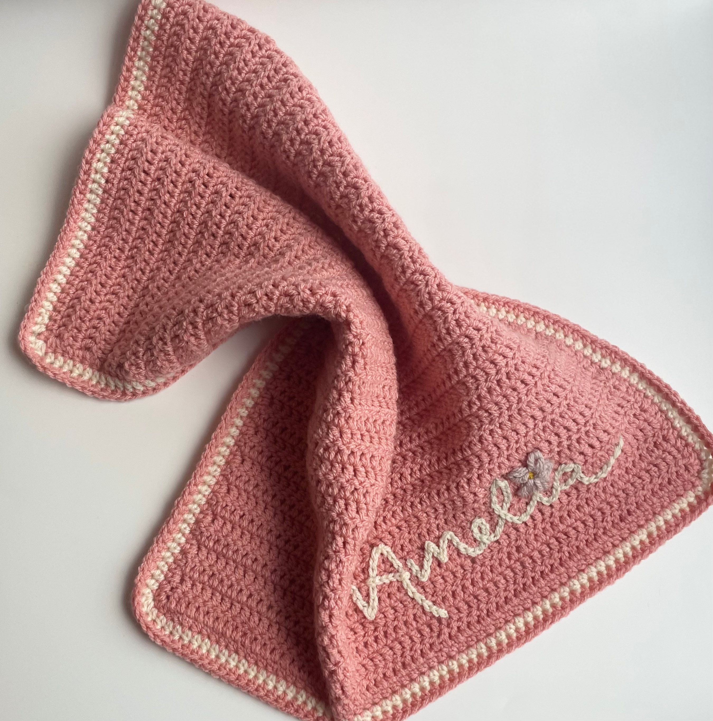 Crochet Baby Blanket Personalised Crochet Name Blanket Etsy UK