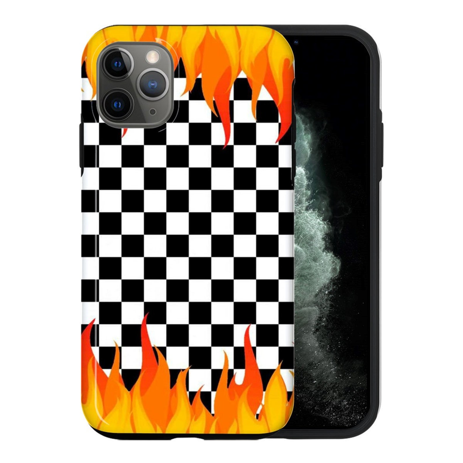 Checkered Tiles iPhone 12 Case Trippy Look Protective Cover | Etsy