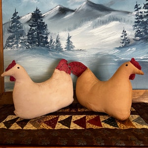 Chicken decor, little hen doll, primitive chicken decor,handmade chicken decor, folk art, made in New York