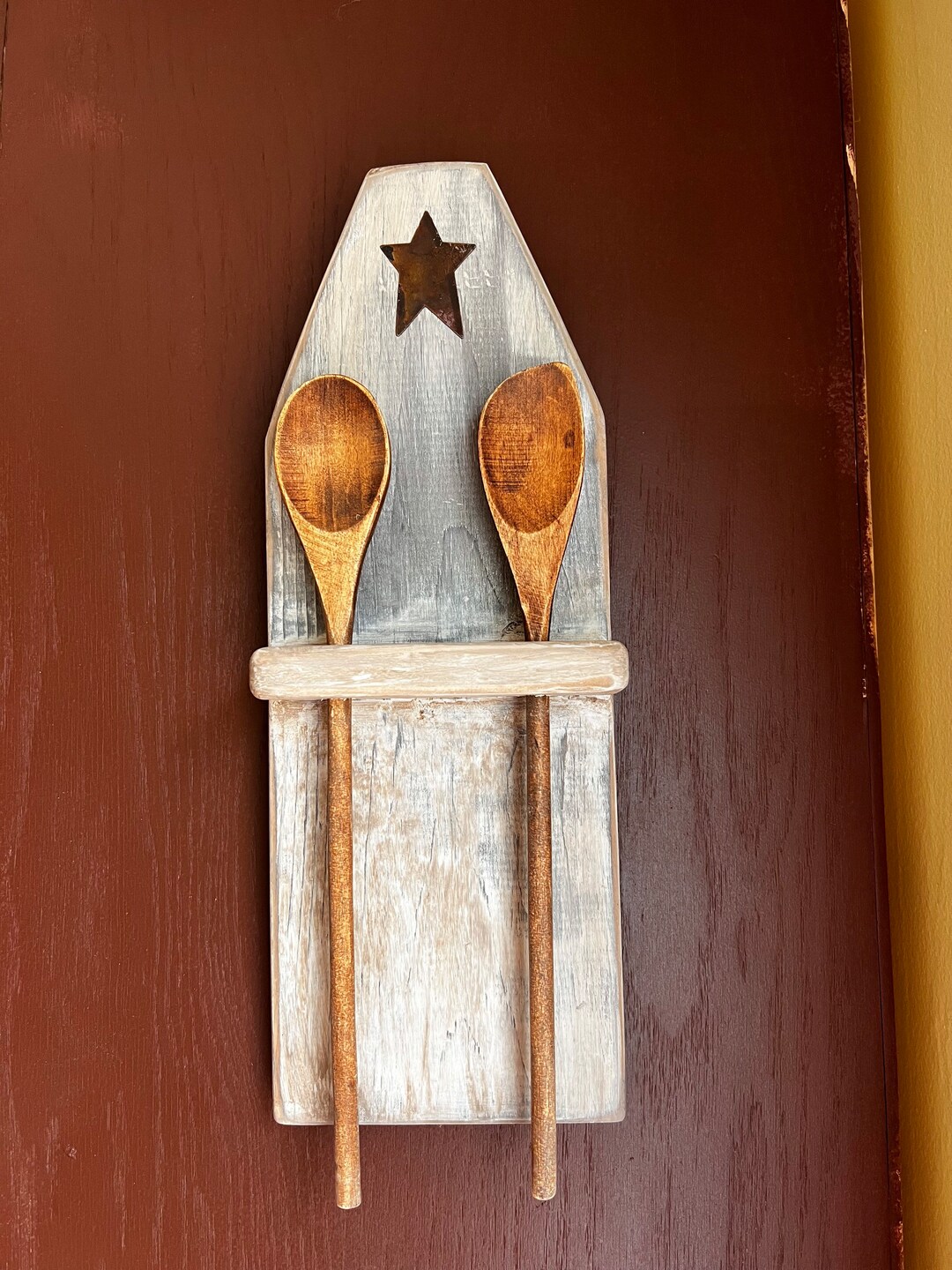 Wooden Spoon Rack Primitive Decor Handmade Spoon Rack Etsy