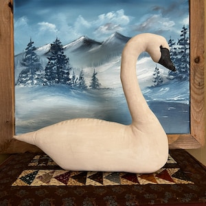 Primitive Swan, Handmade Dolls, Folk Art, Handmade Swans, Mantle Sitter ...