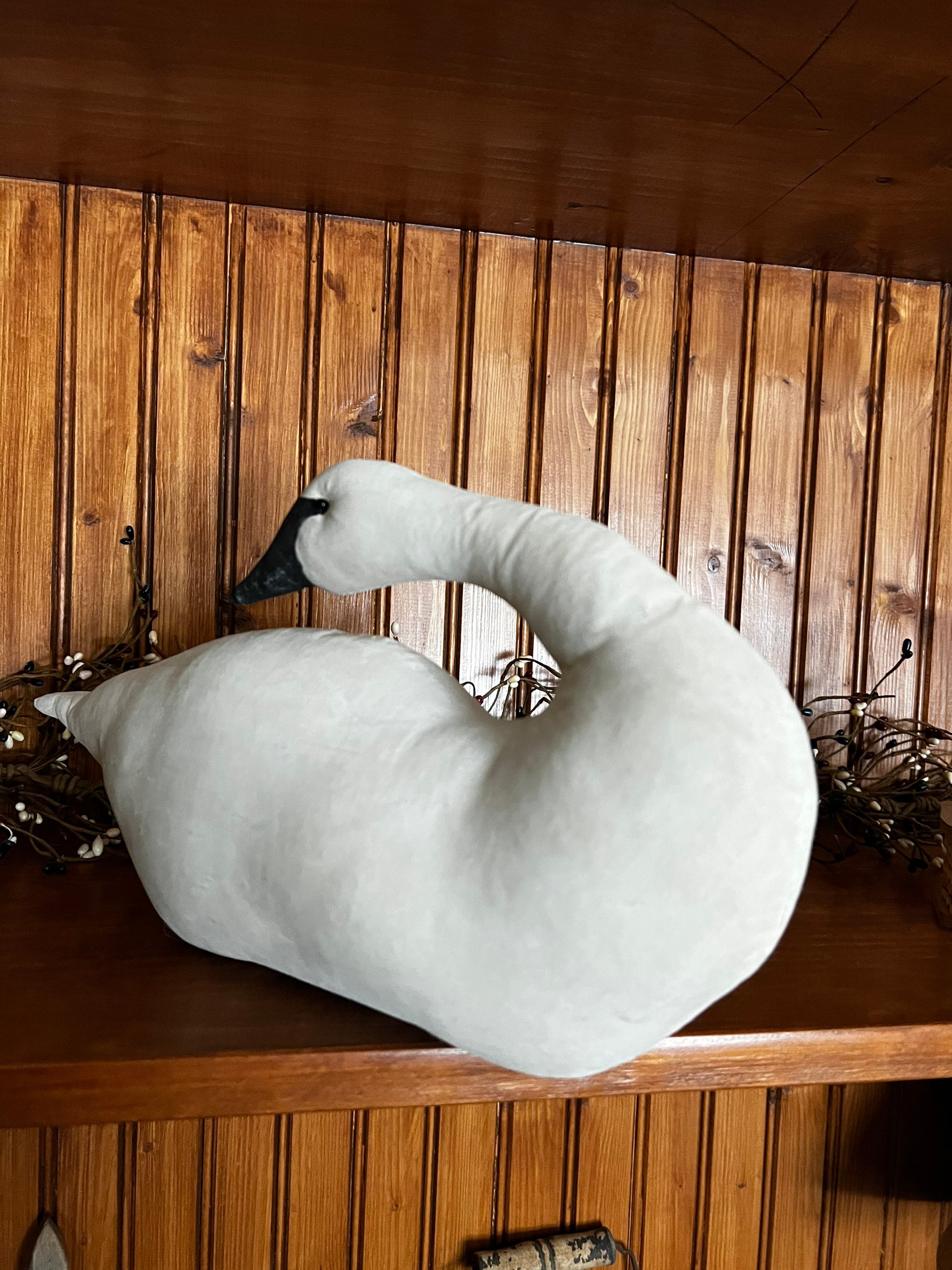 Handmade Swan Folk Art Decor, Farmhouse Mantle Sitter, This Swan is ...