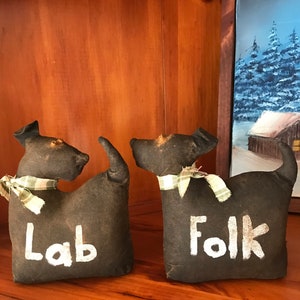 Lab Folk set of two, dogs, shelf sitter