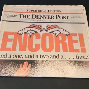 1999 Denver Broncos Super Bowl Champions Original Authentic Newspaper